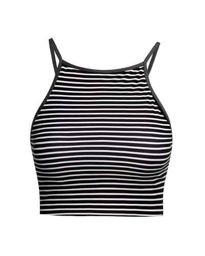 Aqua Eve Women's Sport Bra Bikini Tops Racerback Swimsuit High Neck Bathing Suit Crop Swim Tops Only No Bottom