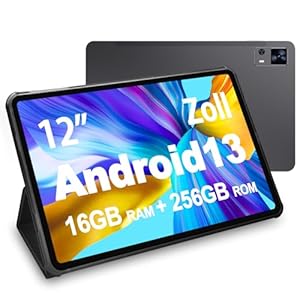 VASOUN Tablet de 12 pulgadas, Android Tablet 13 PC, 2K FHD+, 12 pulgadas 256 GB Tablet con funda de piel, 4G LTE 5 GHz Dual WiFi, Octa-Core, cámara dual de 5 MP + 13 MP, batería de 8000 mAh,
