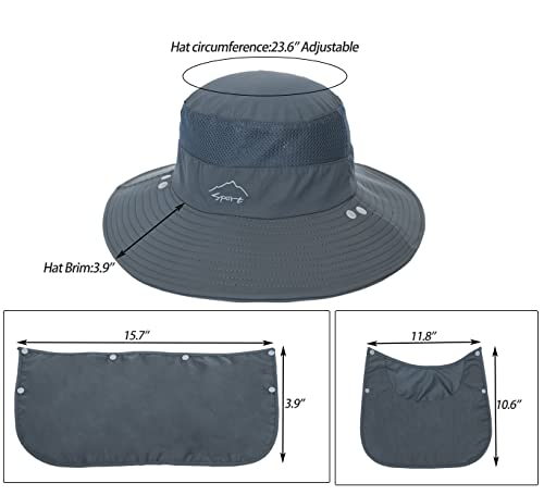Image of Fishing Hat for Men, Outdoor 3 in 1 Sun Hat Summer Safari Boonie Cap