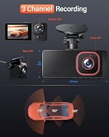 Bestsee 1080P 3-Kanal Dashcam Auto Vorne, Hinten und Innen, 2,35" IPS Bildschirm, inkl. 64GB SD-Karte, 24H Parküberwachung, WDR Nachtsicht, G-Sensor, Loop-Aufnahme – Ansicht 7
