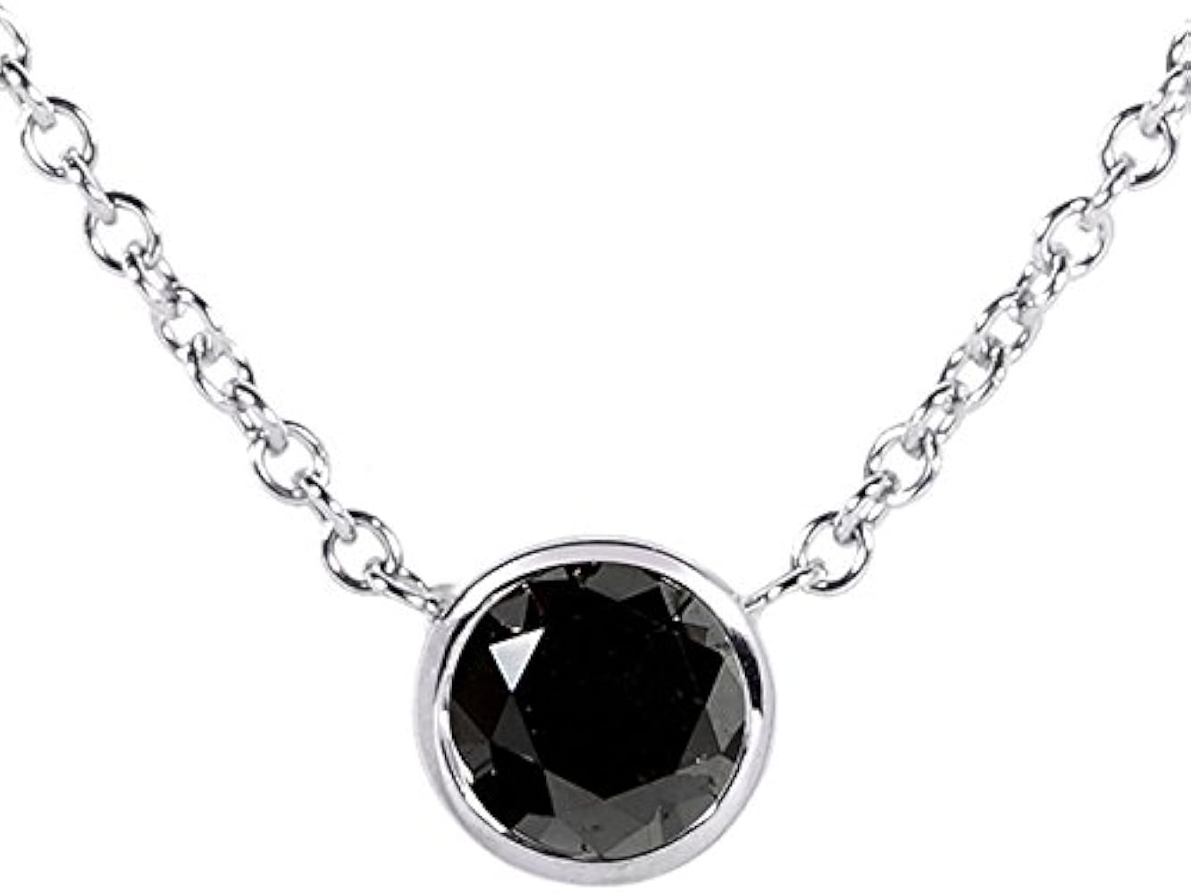 Black diamond bezel necklace Clearance
