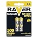 Produktbild Raver by EMOS - Solar AA Mignon Akkus - aufladbare Batterien für Solarlampen - NiMH - 1,2V, HR6, 600 mAh - Betriebstemperatur -20 °C bis +50 °C - min. 500 Ladezyklen - 2 Stück