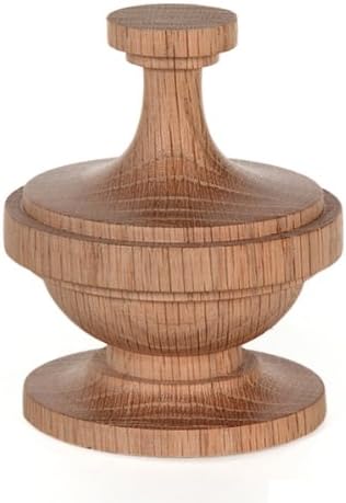 Staircase Finial Newel Post Cap FN-0102, Red Oak Wood (3 3/4" H X 3 1/4" W)