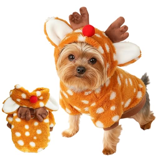 Disfraz de Reno navideño para perros pequeños y medianos, talla S