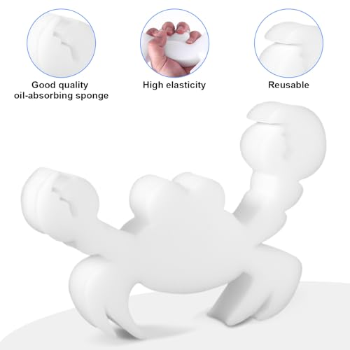 BOXOB 2pcs Pool Sponge Oil Absorber, Crab Shape Hot Tub Scum Absorber Sponge Highly Elasticity Oil Absorbing Sponge Cleaning Accessories for Inflatable Hot Tub Spa Swimming Pool (White) - Thumbnail 4