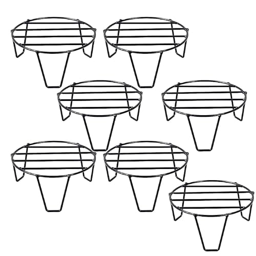 Image of Black Color Strong Legs Metal Round Stands for Plant Pot Flower Pot Round Stand for Planter Stand Long Plant Stand and Round Stand(Set of 7 Stands)