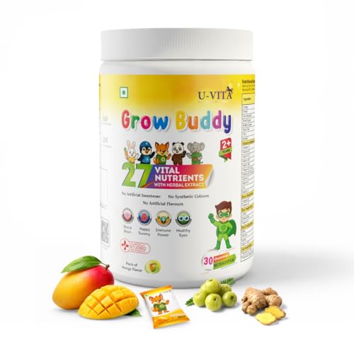 Image of U-VITA Grow Buddy Multivitamin Gummies for Kids (2+ Years), Mango, 30ct