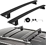 FINDAUTO Roof Rack Cross Bar for Jeep Grand Cherokee 2011-2021, Lockable, with Extra Tie-Down Straps and 2 Keys, Aluminum Cargo Carrier (Only Fit with Grooved Side Rails), 150LBS, Black/2 PC