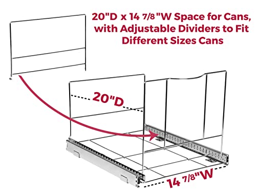 Hold N' Storage Pull Out Double Trash Can Under Cabinet – Heavy Duty Metal Sliding System With 5 Year Limited Warranty, Adjustable Sliding Garbage Can Shelf -Cans Not Included- Fits 2 Waste/Recycling Bins #TOP6