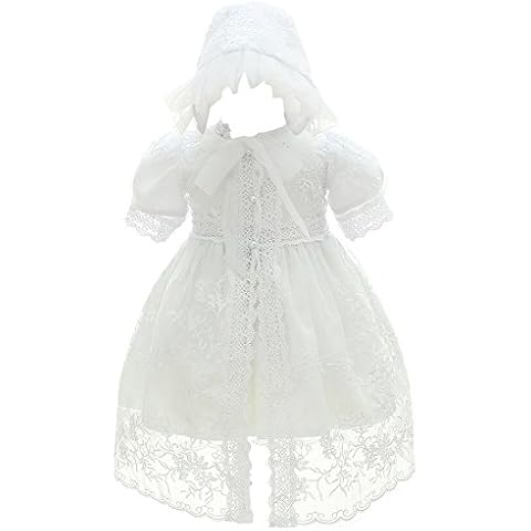 Coozy Baby Girl Christening Baptism Gowns Toddler Princess Wedding Special Occasion Dress 3Pcs Outfits (White, 24M/20-24months) Cover