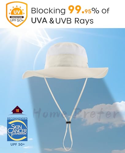 Image of Home Prefer UPF 50+ Men's Sun Hat Wide Brim Bucket Hat UV Protection Hat for Mens Womens Beach Safari Gardening Golf Fishing