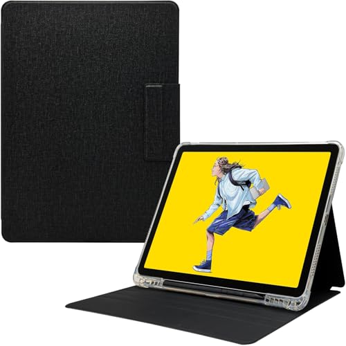 UMUBUHOMS Clear Case for Wacom MovinkPad 11 Premium PU Leather Ultra-Slim Durable Protective Folio Cover with Multi-Angle Stand Built-in Pen Holder & Magnetic Closure Buckle (Cloth Black)