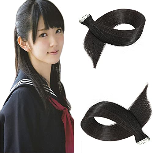 Zigmoon hair高級100%人毛シールエクステ 人毛エクステ 20本/50cm 前髪ウィッグ 襟足ウィッグ ワンタッチエクステ ウィッグ ロング レディ ストレートヘア オリジナルのエコロジカルな女の子の髪 パーマ 漂白 染色が可能