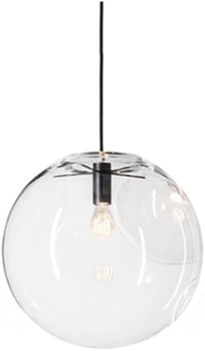 Miniatura 1 de E27 Industrial Vidrio Claro Globo Sombra Colgante Iluminación Moderna Cocina LOFT Lámpara de Luz Colgante (9.8 in)