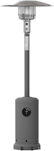 Miniatura 5 de Flash Furniture Sol Patio - Calentador de propano de acero inoxidable gris pizarra de 40,000 BTU con ruedas para uso comercial y residencial, 7.5