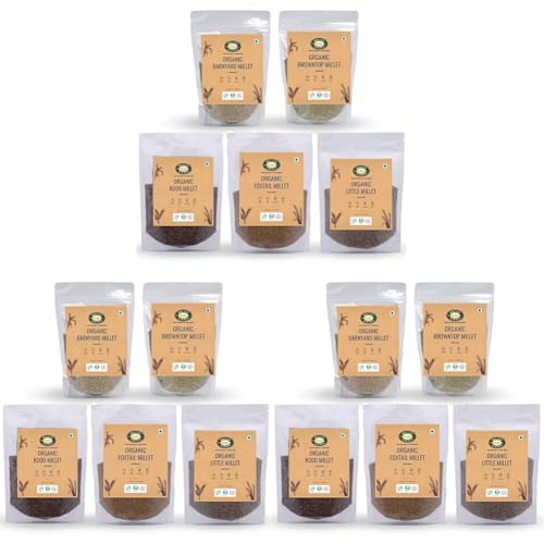 Image of Millet Amma Grain Combo, Kodo, Foxtail, Browntop, Little, Barnyard Millets, 2.5Kg Pack, 5 Pieces (Pack of 3)