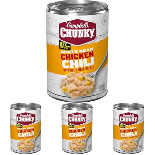 Campbell’s Chunky White Bean Chicken Chili, 16.5 oz Can (Pack of 4)