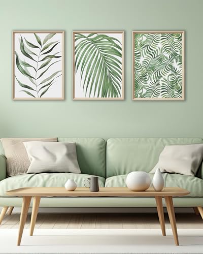 UPWOIGH Framed Green Wall Art(No Plexiglass), Palm Leaves Canvas Wall Art,16x12in Botanical Wood Bohemia Sage Wall Decor Prints Artworks for Living Room Bedroom, Plant Neutral Wall Decor Set of 3 UPWOIGH Framed Green Wall Art(No Plexiglass), Palm Leaves Canvas Wall Art,16x12in Botanical Wood Bohemia Sage Wall Decor Prints Artworks for Living Room Bedroom, Plant Neutral Wall Decor Set of 3