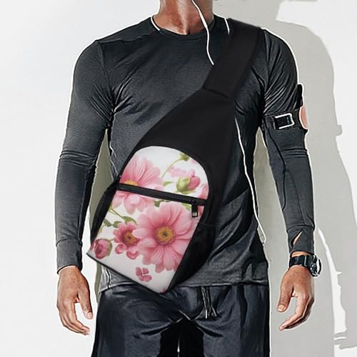 Bolso Sling Flowers Pink para Hombre y Mujer miniatura 7