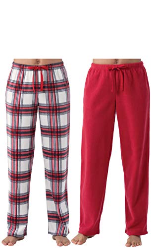 Addison Meadow Womens Pajama Pants - Soft Fleece, 2-pk, Red Multi, M, 8-10