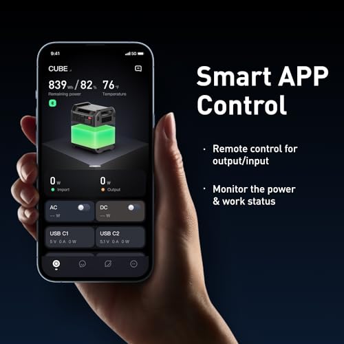 Segway Portable Power Station Cube 1000, 2200W AC Outlets, 1024Wh LiFePO4 Battery, Expandable Battery Capacity up to 5kWh Solar Generator for Camping, Home Backup, Power Outages, Off-grid image 7