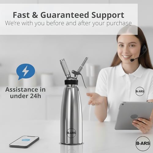 Miniatura 8 de B-Ars Dispensador Crema Batida Profesional Acero Inoxidable 1l Incluye Boquillas Decorativas Cepillo Limpieza No Incluye Capsulas De N2o Ebook Recetas Cocina Espumas Postres Fáciles Y Creativos