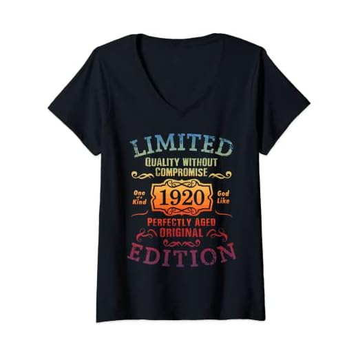 Mujer Cumpleaños 1920 Edición limitada Regalo Usado Grunge Vintage Camiseta Cuello V