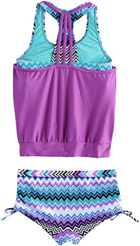 ZeroXposur Girls' Big Good Vibrations 2for Blouson Tankini 2-Piece Swimsuit2