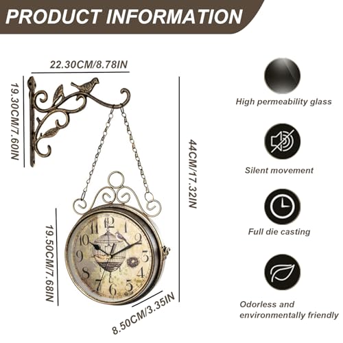 Horloge murale d'angle double face pour optimiser les petits coins