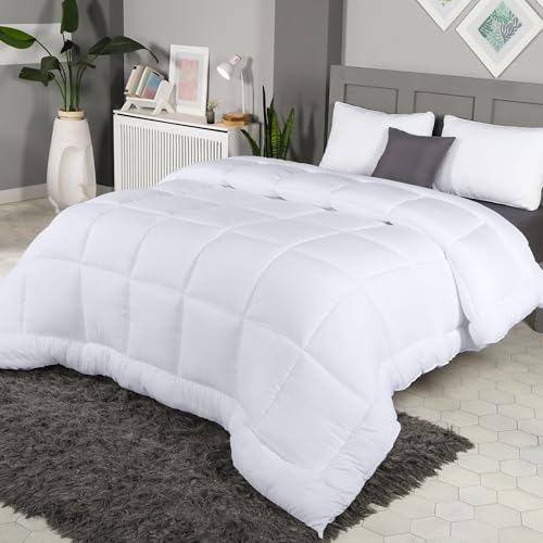 Utopia Bedding All Season Down Alternative Quilted Full Comforter, Duvet Insert with Corner Tabs, Machine Washable, Bed Comforter (White)