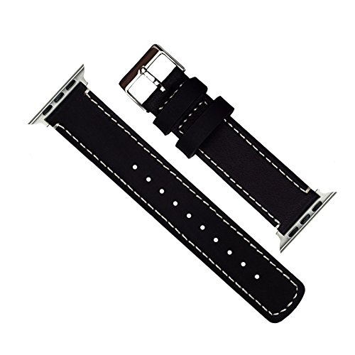 Image of BARTON WATCH BANDS - Top Grain Leather Watch Bands Compatible with Apple Watch Models - 1, 2, 3, 4, 5, 6, 7, 8, 9, 10, SE, Ultra & Ultra 2