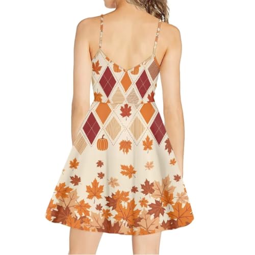 Image of Women's Spaghetti Strap Dress Summer Casual Swing Sundress Girls Beachwear Swing Mini Dress