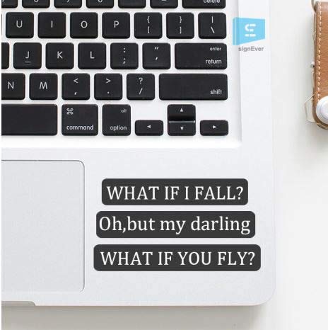 SIGN EVER What If I Fall Motivational Quotes Stickers for Laptop Trackpad 15.6 14 13 Inches and All Models Laptop Stickers L x H 6.50 cm x 6.00 cm Pack of 2 (B084R9ZH3S) Amazon Price History, Amazon Price Tracker