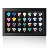 Guitar Pick Display Frame, Wooden Holder for 28 Standard Picks, Wall Mount
