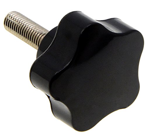 YXQ M8 Hand Star Knobs Male Thread Stud Head Clamping Knob Replacement Black Plastic(12Pcs) - Thumbnail 2