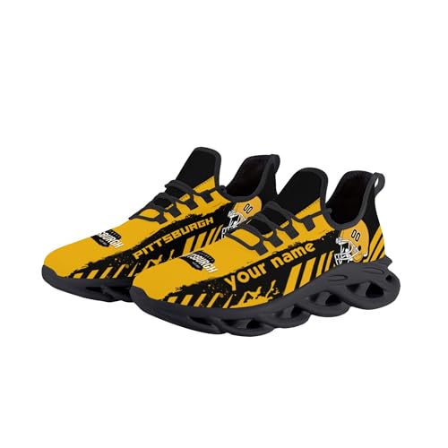 Men's Custom Football Flex Control Sneakers Personalized Breathable Fan Gift Name Number Workout Athletic Gym Slip-on Shoes