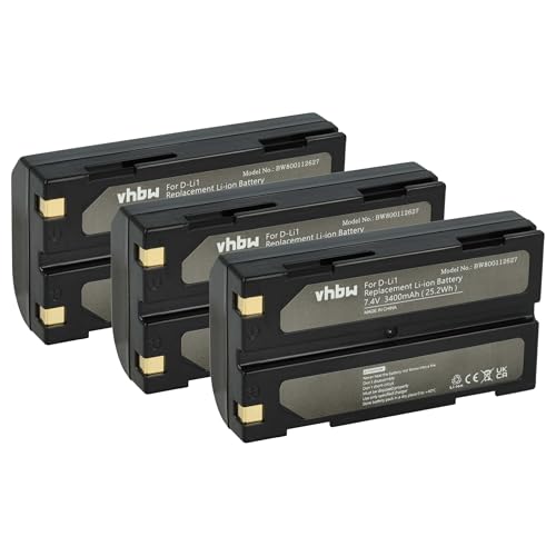 vhbw 3X Akku kompatibel mit APS BC1071 Kamera (3400 mAh, 7,4 V, Li-Ion)