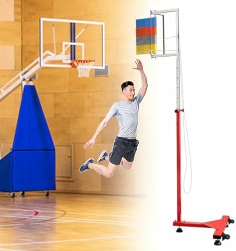 Vertikaler Sprungtester mit Rädern, professionelles Sprungmessstangenwerkzeug für Sportler, tragbares Fitness-Trainingsgerät für vertikale Sprungbewertung