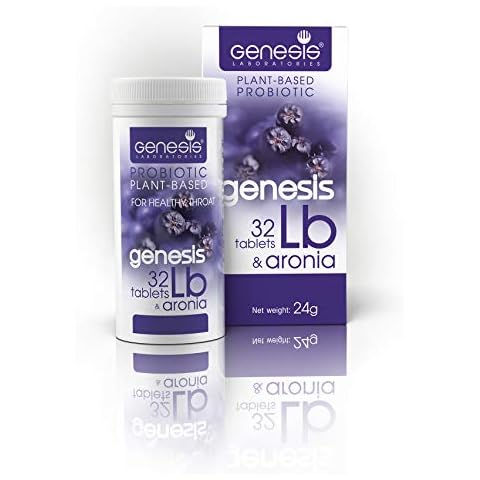 Genesis LB Probiotic with Lactobacillus Bulgaricus, Aronia and Xylitol 32 Tablets of 750 mg Cover