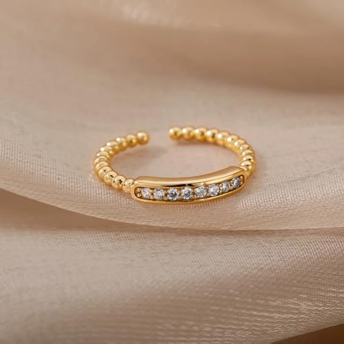 Bague en cristal ouvert vintage punk pour couples et mariages - 4