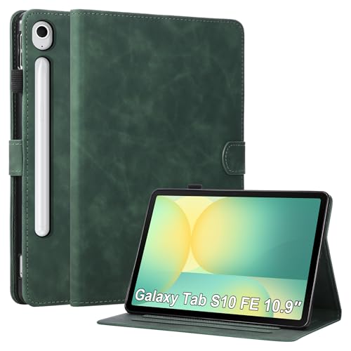 Étui pour Samsung Galaxy Tab S10 FE multi-angle avec fentes porte-cartes