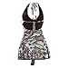 Women Sexy Halter Neck Backless Mini Dress Floral Ruffle Bodycon Short Party Mesh Dress Club Outfits Green