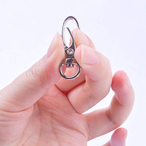 BronaGrand Pack of 50 D Swivel Trigger Clips Hooks Metal Key Ring Lobster Clasps - Thumbnail 5