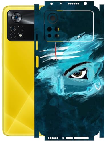 Image of AtOdds - Full Body Back Screen Guard Protector Film - Lamination Wrap Skin Sticker Compatible with Poco X4 PRO (5G) | Scratchproof Matte Finish (Mahadev)