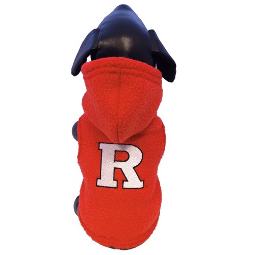 NCAA Rutgers Scarlet Knights Polar Fleece Hooded Dog Jacket, X-Small