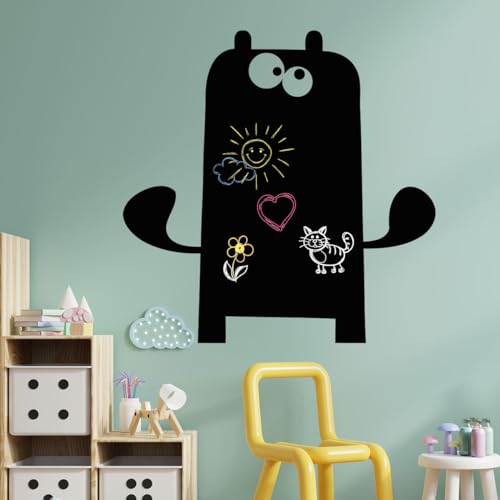 Ambiance Sticker Ardoise Tableau Noir - Stickers Muraux Adhésif Effaçable - Monstre 1 - H65 x L65 cm