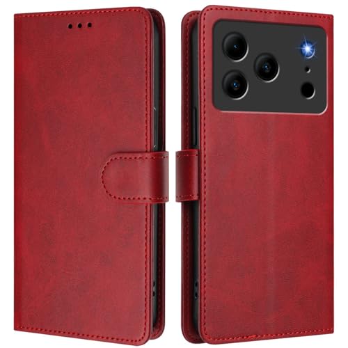 �X�}�z�P�[�X �Ή��@�� for Doogee Note 56 (Pro) / Note 56 Plus [PU���U�[+�X�}�z�P�[�X] �J�[�h�X���b�g �}�O�l�b�g�N���X�v�X�^���h Red