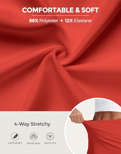 Image of M MOTEEPI 14 inch Scalloped Hem Skorts for Women with Pockets High Waisted Tennis Golf Athletic Skirt with Shorts 2026