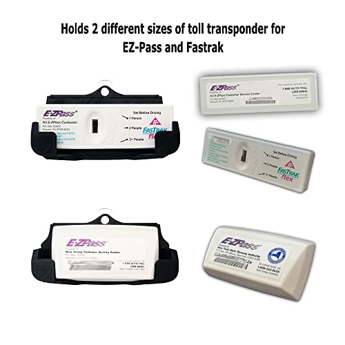 EZ Pass Holder | Fastrak Holder - 3 Pack - 3 Point Mount - Black - Toll Transponder Holder for New and Older Sizes - Toll Transponder Holder for New and Older Sizes