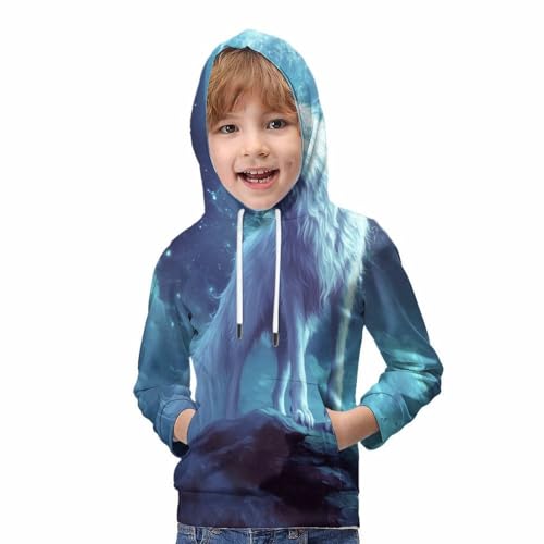Sweat-shirt à capuche loup 3D enfant pull graphique ado